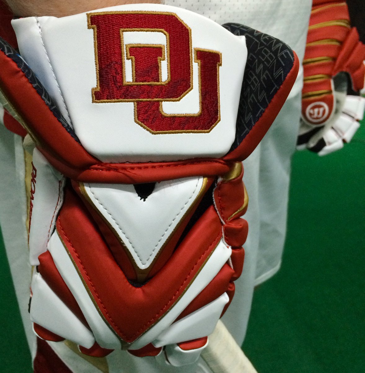 warriorlax's tweet photo. DU's custom Rabil Gloves. #WarriorCustoms #WarriorAllAccess #RabilCollection @DU_MLAX https://t.co/ySAx0KC3MY