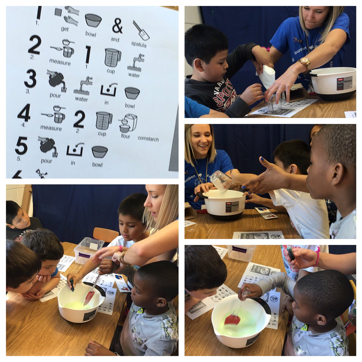 MrsKennedyapsva's tweet image. We made oobleck! We loved how the solid turned into liquid in our hands! #kwbpride #sensoryinput #receptivelanguage