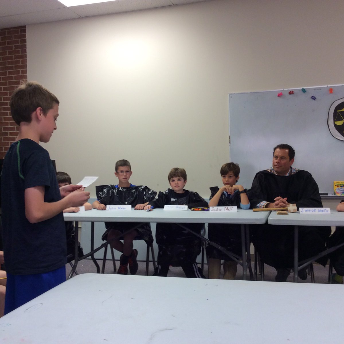Newbold3rd's tweet photo. Supreme Court in session regarding the wearing of school uniforms. 7-2 decision- no uniforms. #team512 @theSMSD https://t.co/1XQhvLEe0x