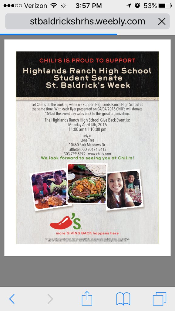 stbaldrickshrhs's tweet photo. Don't forget to eat at Chili's tonight! Present this flyer: https://t.co/8IBV4QBbJ6