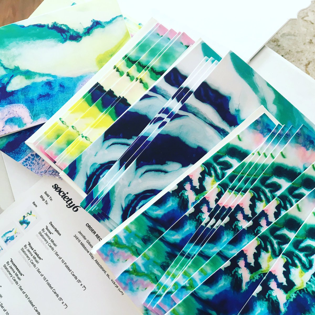 jellaroo's tweet photo. New blank stationary cards $5 each. Get them at my studio in New Westminster @100BraidSt or online @society6 #art https://t.co/OoUYq5ZyKH
