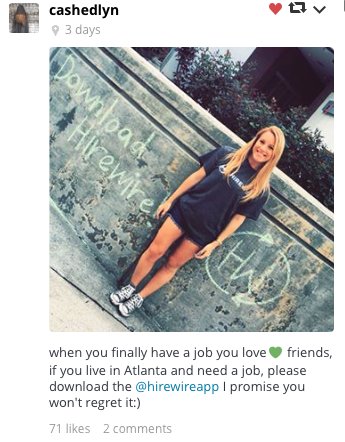 hirewire's tweet photo. Success stories like this one from Carly validate every single thing we do. #Atlanta #GotHired #hirewire @cashedlyn https://t.co/94orAiDQkq
