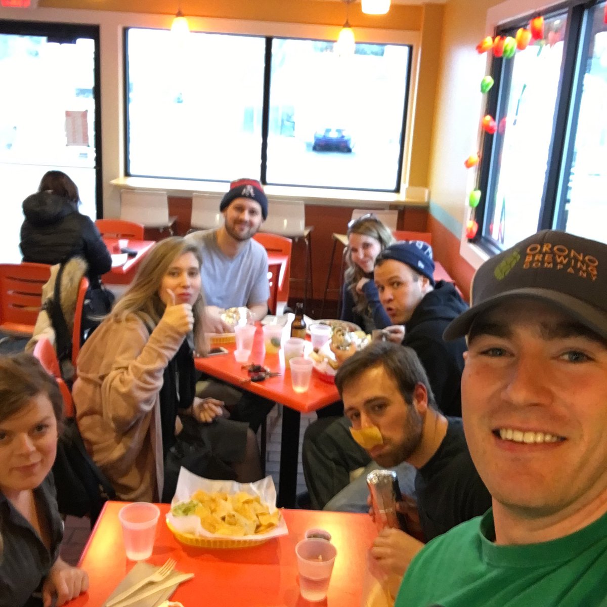 BoPoDogs's tweet image. Dogs team dinner. Burritos, with guacamole, because we eat that shit for dinner.