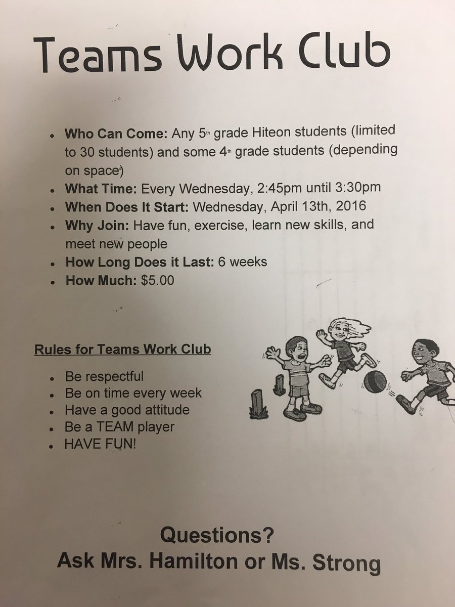 HiteonPE_BSD's tweet photo. Another opportunity to move and have fun after school coming to Hiteon! @MWarren_Hiteon #bsdpe https://t.co/N6YIZIFptZ