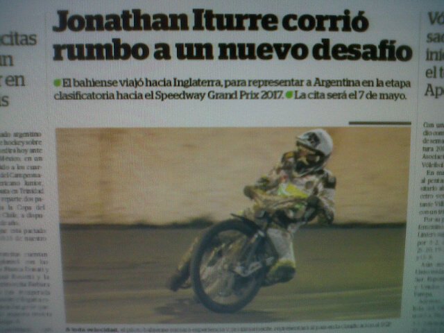 El martes de La Nueva, nota con <a href="/IturreRacing/">Jona Iturre #121</a>, quien viajó rumbo a Inglaterra #Speedway. Más Norpatagónico #Golf