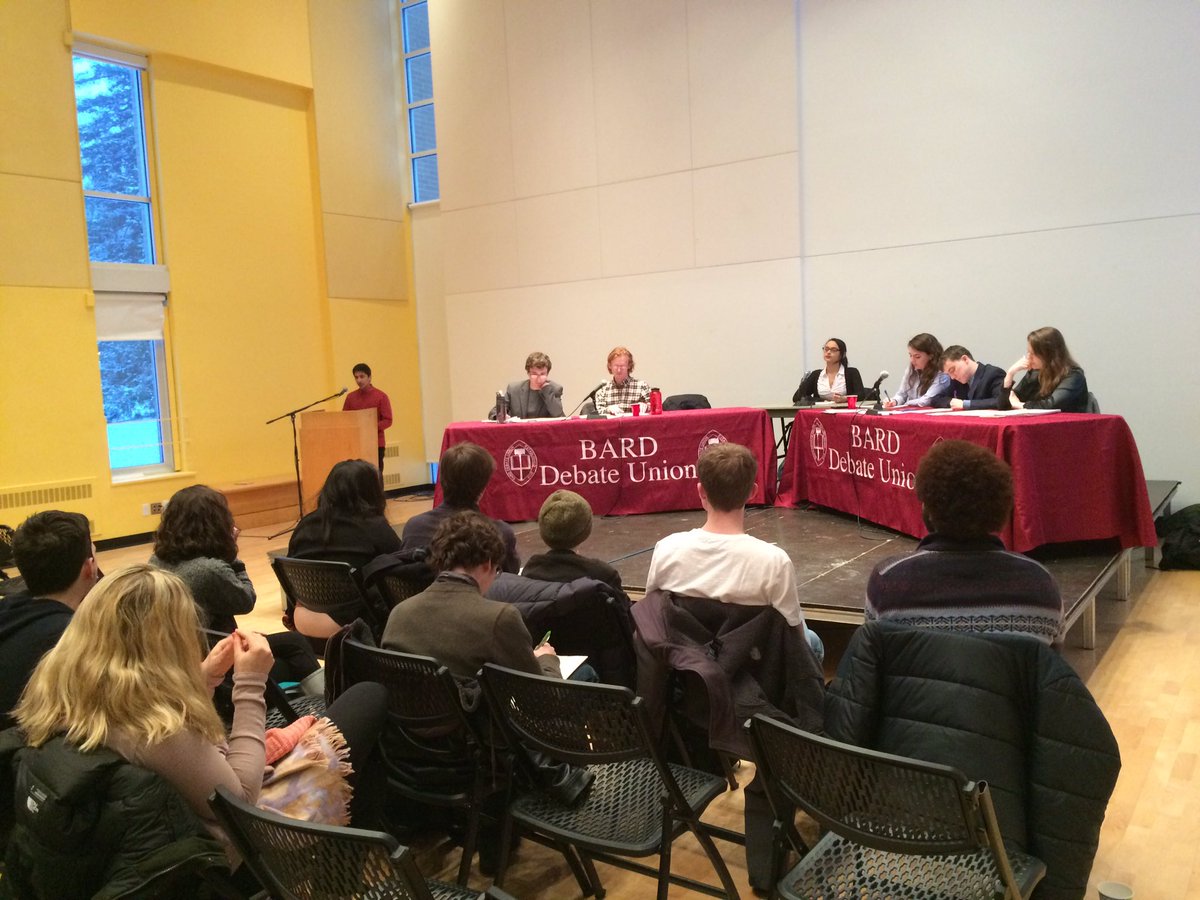 DavidRegister's tweet photo. @BardDebate is debating Vassar on the Paris Agreement as part of the Power Dialogue https://t.co/HiudwDNyo0 https://t.co/ti1bot5iz8