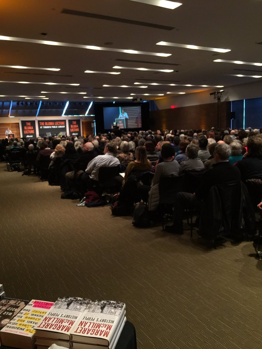 Packed house for #MargaretMacMillan & her #BlumaLecture @TPL_Foundation @HouseofAnansi representing #History'sPeople