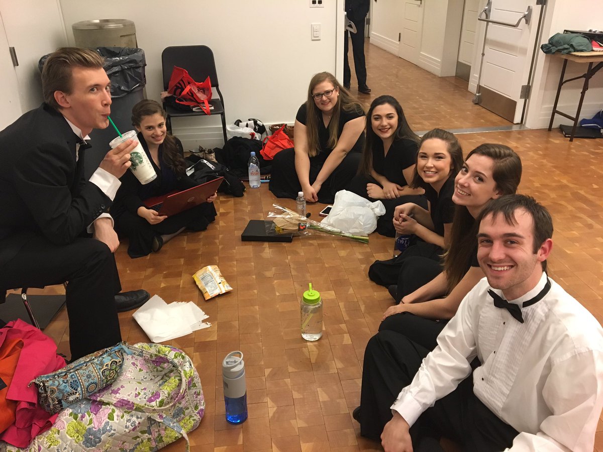 Some of our choir members preparing to sing at Carnegie Hall under the direction of our maestro, Dr. Jamie Spillane!