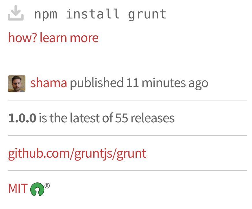 gruntjs's tweet image. Grunt 1.0.0 released! Read more at gruntjs.com/blog/2016-04-0…