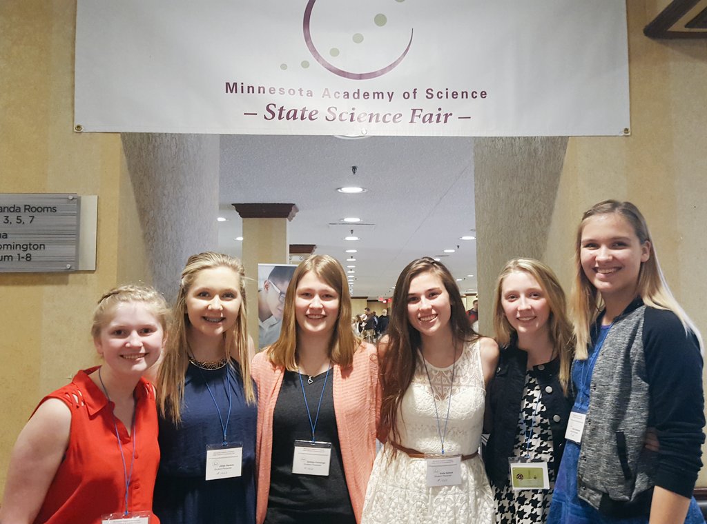 Supergals at the #StateScienceFair. Presentations completed :-) #isd2580