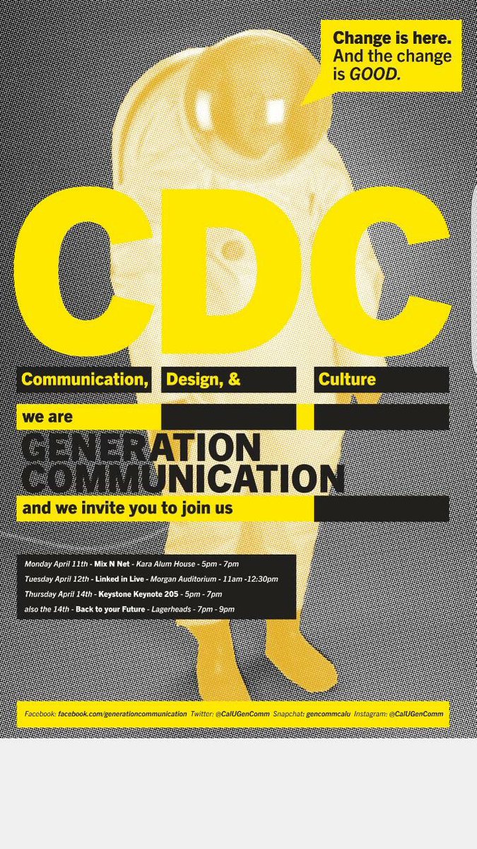 CalUGenComm's tweet photo. The walking dead may be over, but there is a new infection coming to Calu. #GenComm #CDC https://t.co/BQQOA6KX8P