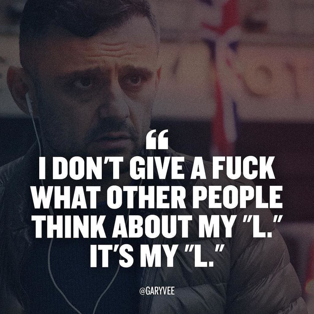 garyvee's tweet photo. Own your loses and understand them .. But never and I mean NEVER worry about what others t… https://t.co/Be5FkOwg3B https://t.co/rSgkSTjBqc