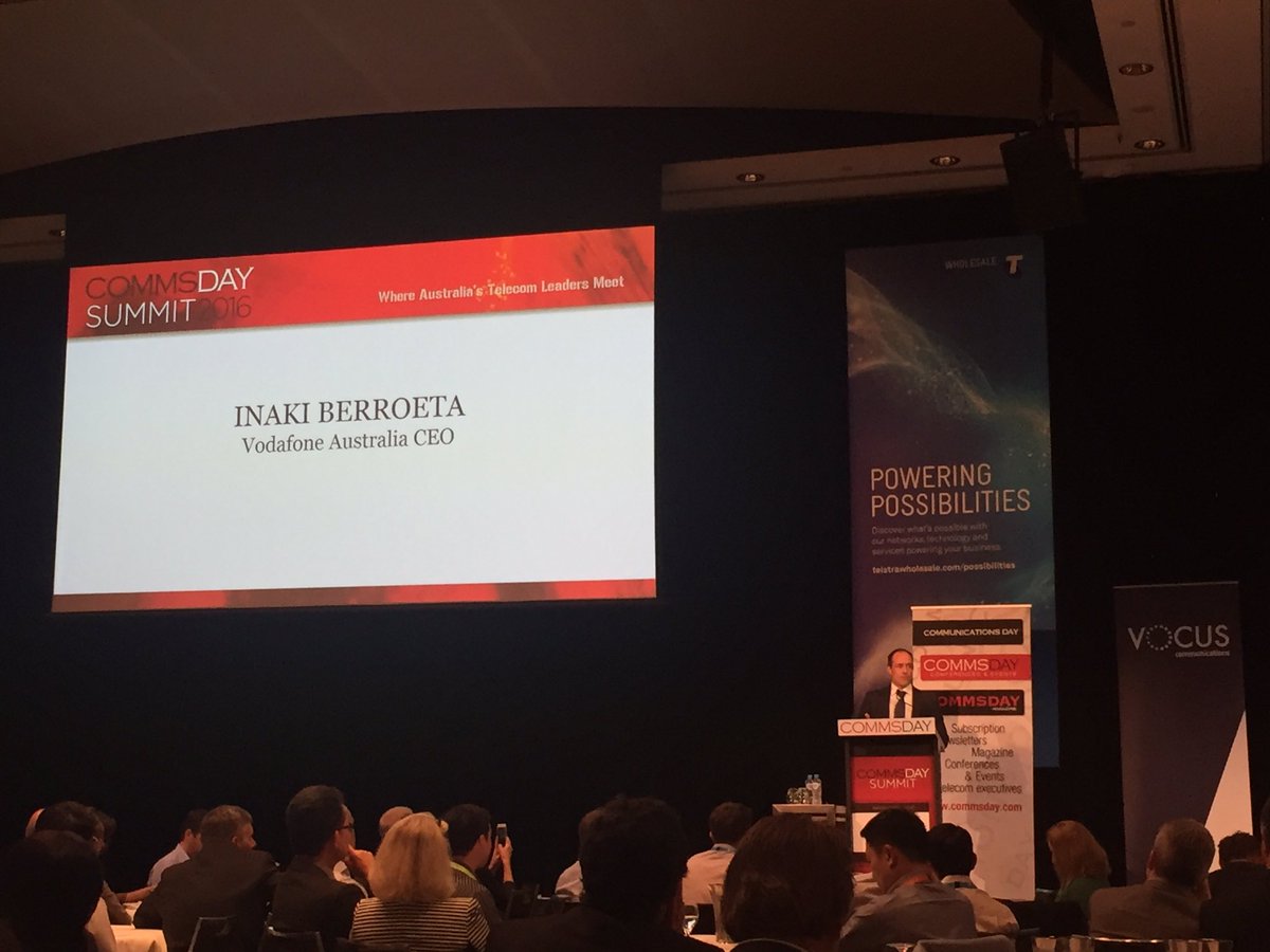 CommsDayEvents's tweet photo. Vodafone's CEO Inaki Berroeta at CommsDay Summit......#commsdaysummit #telco#whereaustraliastrkecomoeadersmeet https://t.co/YujARH8dKV