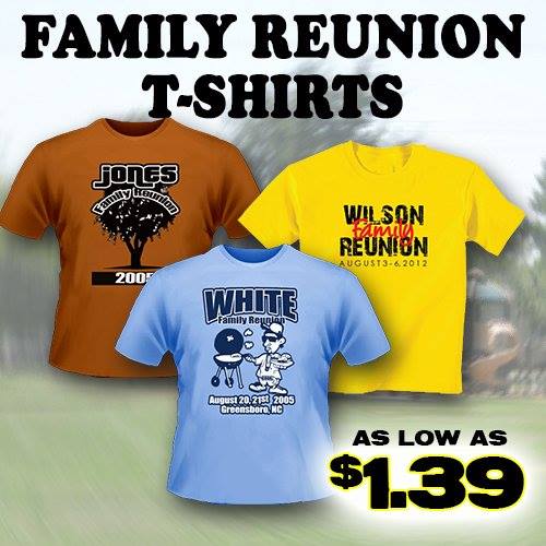 WePrint4Less's tweet image. Spring is in the air....Family reunions are right around the corner. Get a quote now! #printing #familyreunion #tees