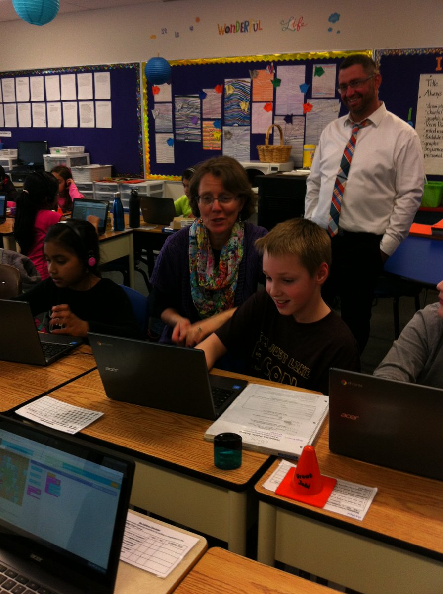 MsBarringtonCG's tweet image. Using @codeorg @gotynker to share our learning with the Board of Trustees @TimberleaSchool @FMPSD #whytimberlearocks