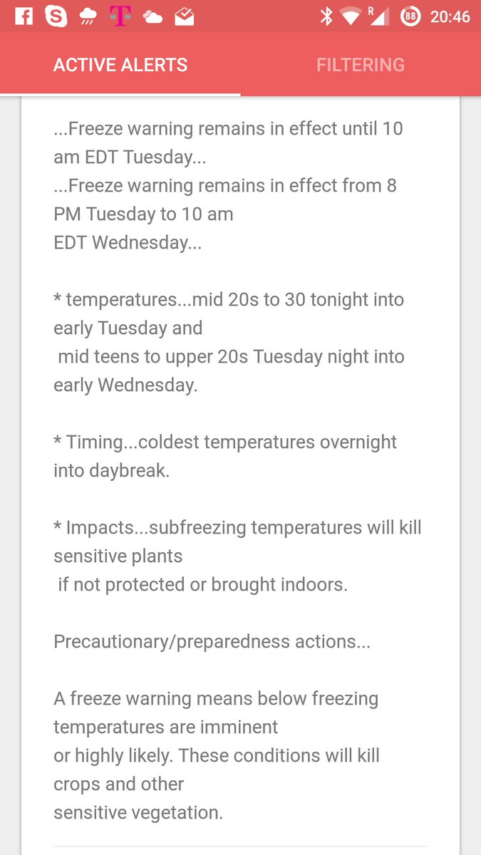 nikolajh's tweet image. I USA passer man på folk. Dette fra min vejrapp. Få planterne i skjul. Der kommer frost! #paspå