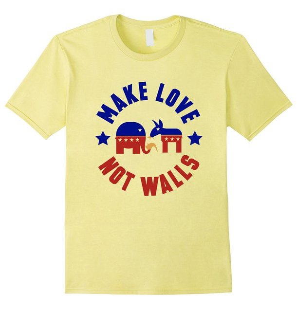NodeHive_X's tweet photo. Now on Amazon, faster delivery #Trump, Make love not walls #tshirt https://t.co/2t1biGhiDD #fashion #tees #nottr... https://t.co/NFR4veNd3A