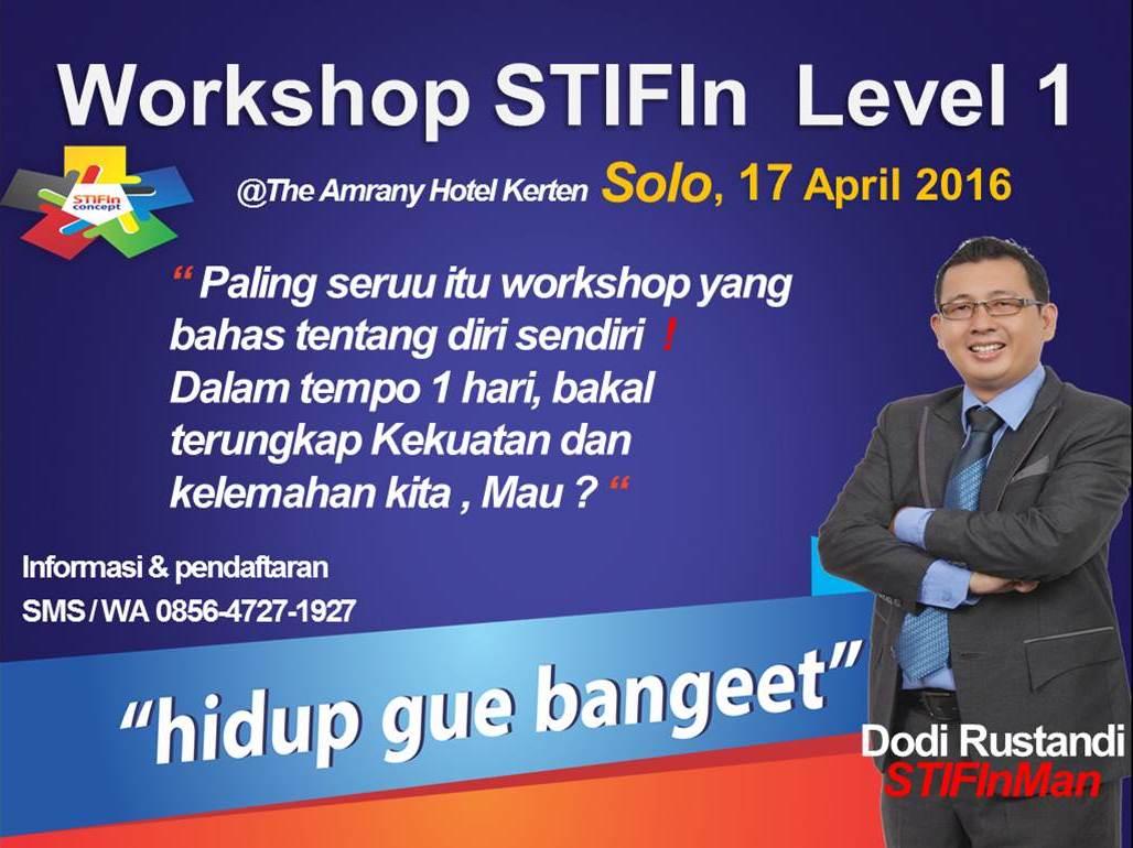 DodiRustandi's tweet image. Ikutan yuk, workshop STIFIn level 1 edisi SOLO , Minggu 17 April 2016