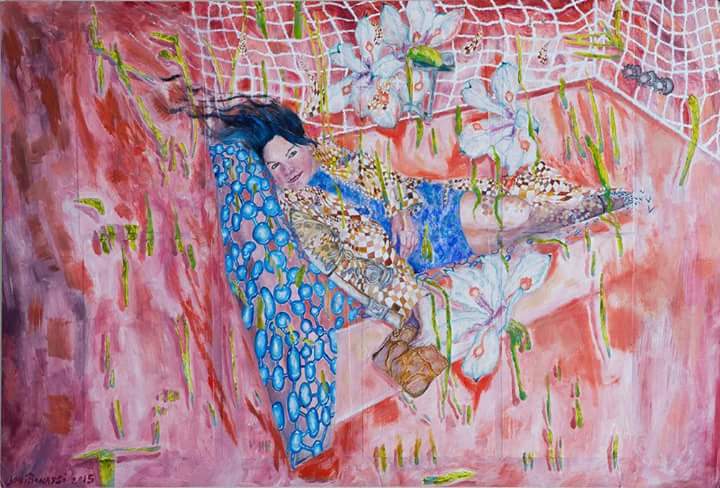 KaleriArt's tweet photo. "Flowers in the Bath" by Jodi Bonassi 
Exhibited @Occcart, 2015
#painting #flowers #bath #art https://t.co/a5UZHU8ODC