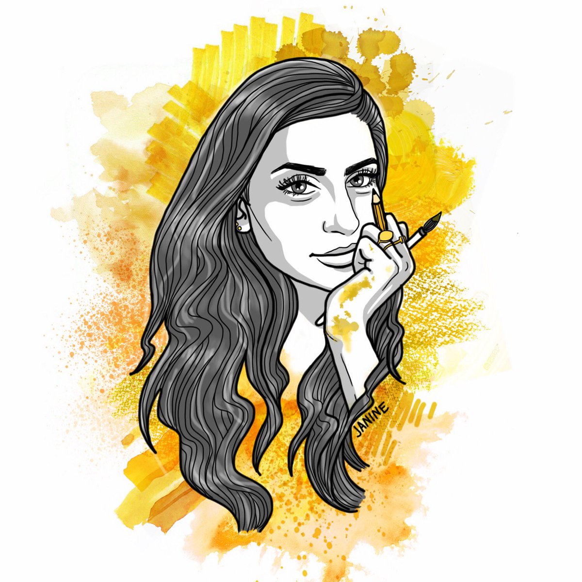 JanineCDoherty's tweet photo. #jdohdraws #selfportrait 🤗 https://t.co/qE1LUfZSmQ