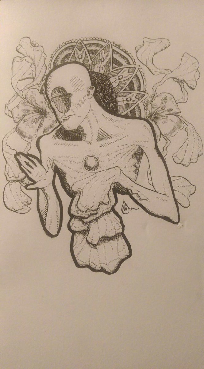 Dip pen and ink on paper, having a darn good time with this