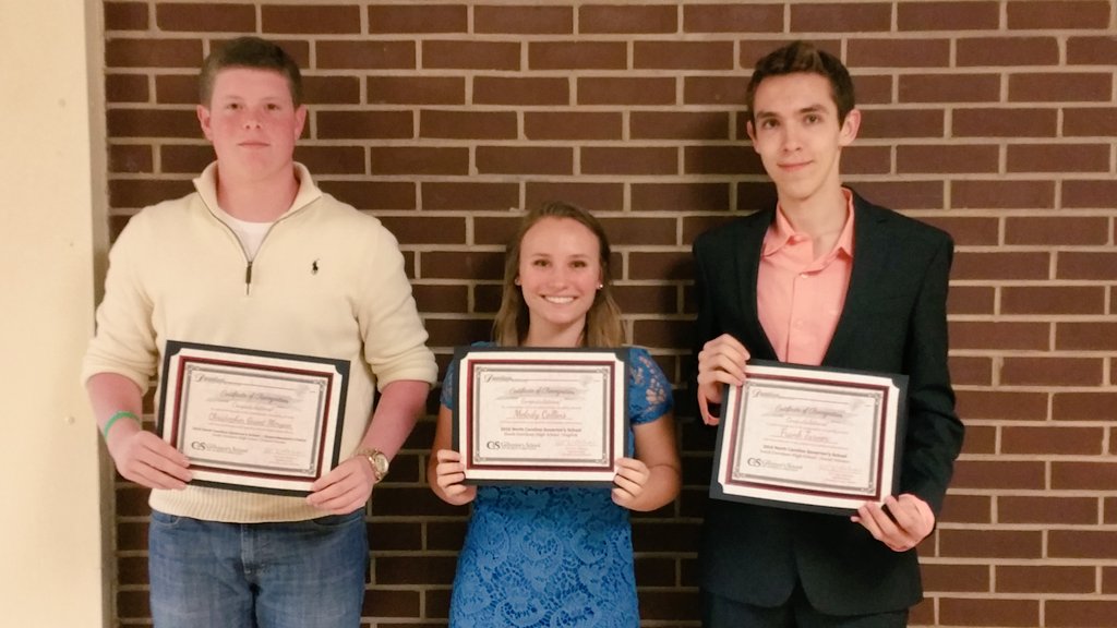akiger14's tweet photo. Congrats to ND students Grant Morgan, Melody Collins &amp; Frank Turner for being selected to attend Governor's School. https://t.co/LDra2H7dYg