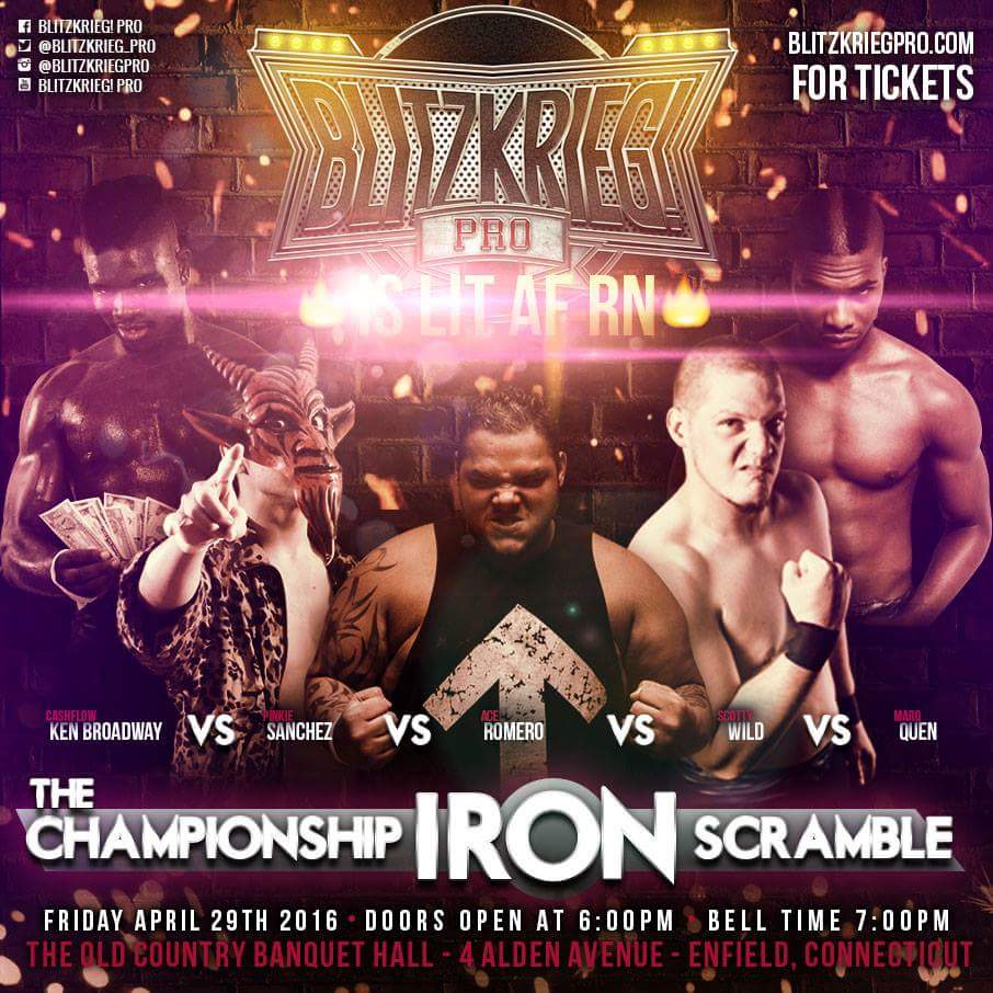 tctapes's tweet photo. RT! 4/29 @Blitzkrieg_Pro it's @cashflowKB vs. @PinkieSanchez vs. @AceRomero23 vs. #ScottWild vs. #MarqQuen https://t.co/vSBOY0s011