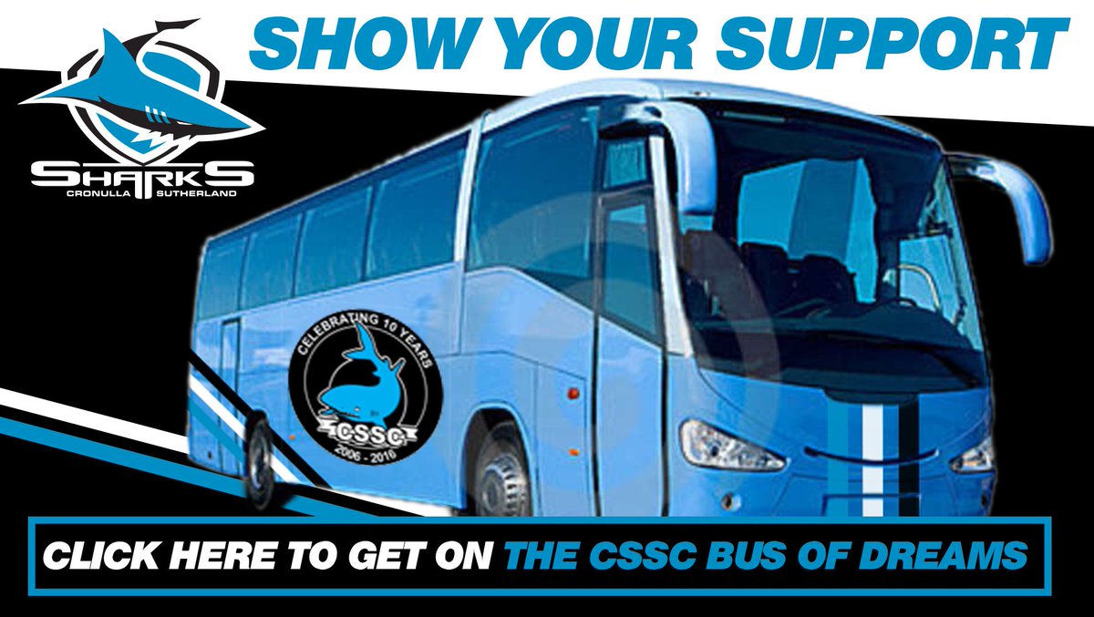 cronullasharks's tweet photo. All aboard! Secure your place on our supporters bus to Canberra in Round 7 https://t.co/LJ2aWqkofM #WeAreSharks https://t.co/M1RRF3oCrF
