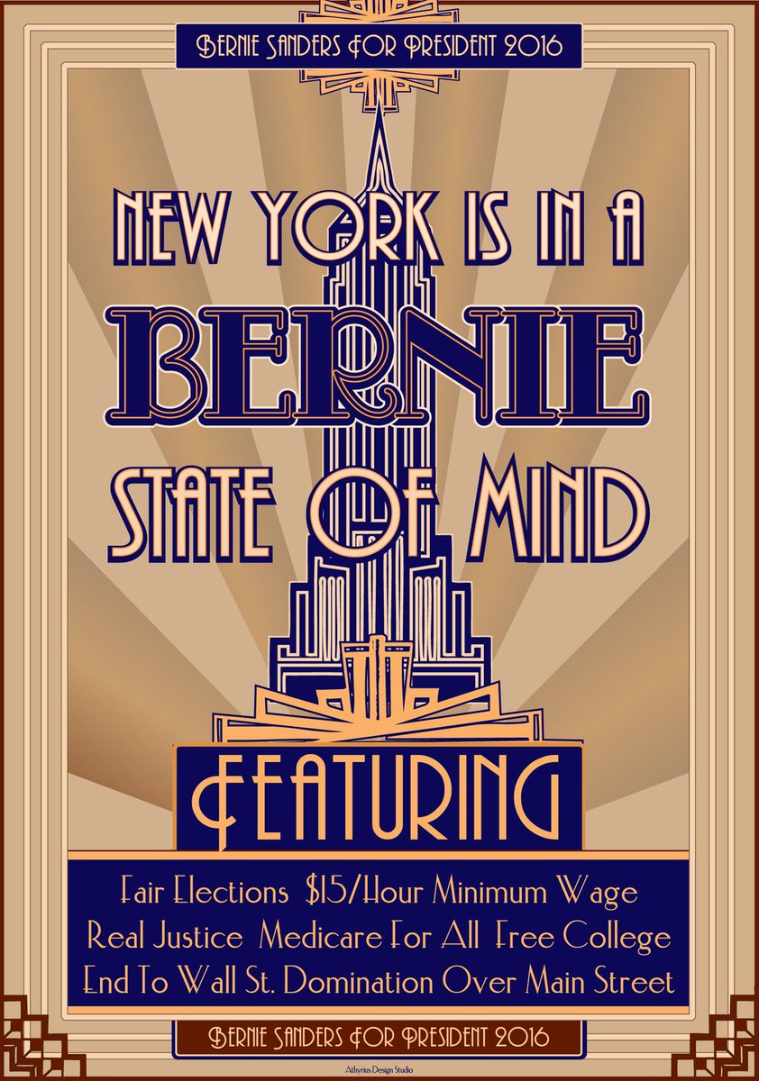 Libertea2012's tweet photo. MT LOVE IT! New York,New York in a #BERNIE state of mind! #Millennials FIGHT… https://t.co/nFyiSCVSm5 #BernieStrong https://t.co/qQaX9OFnBx