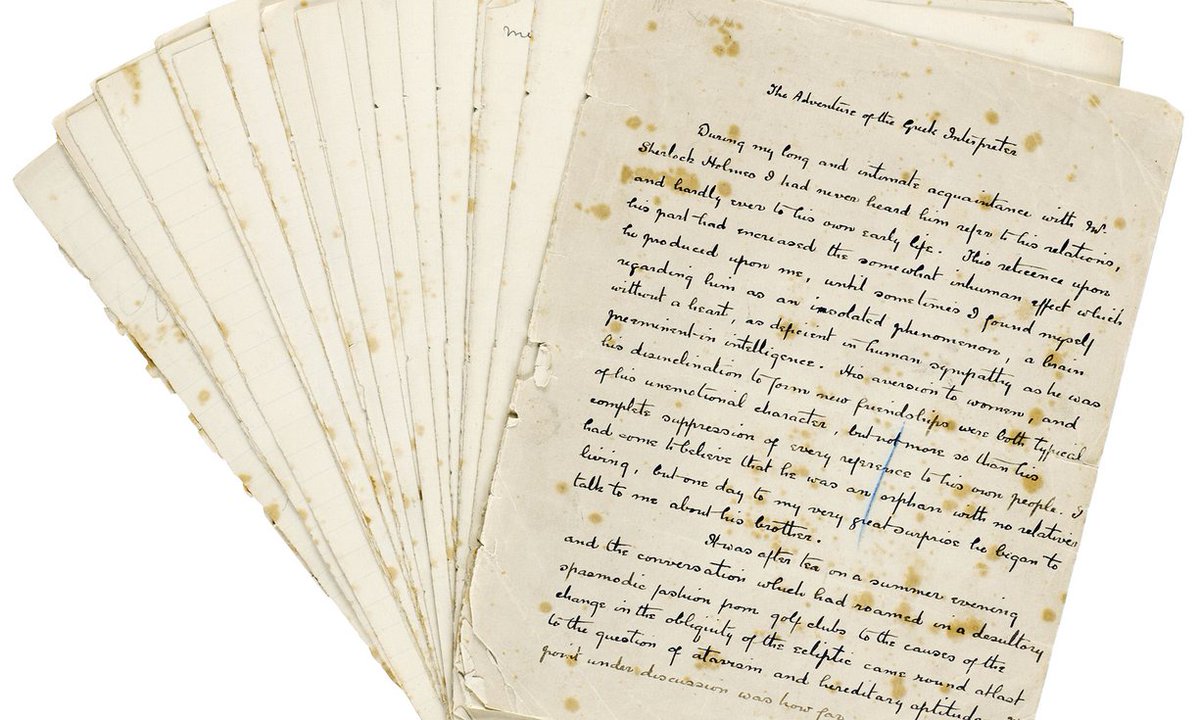 Arthur Conan Doyle'un ilk Sherlock Holmes yazmalarının 11 Nisan'da New York'ta 300 bin pounda satılması bekleniyor.