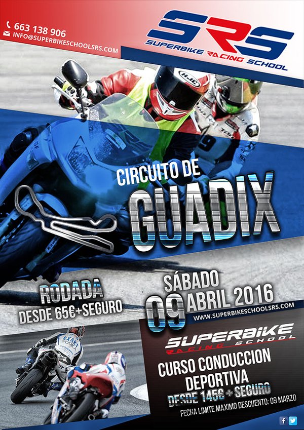 granadaocio's tweet photo. Curso de Conducción y tandas libres en el Circuito de Guadix Sábado 9 Abril @sbkracingschool https://t.co/dedY3gU47t https://t.co/Uf2JNItqvk