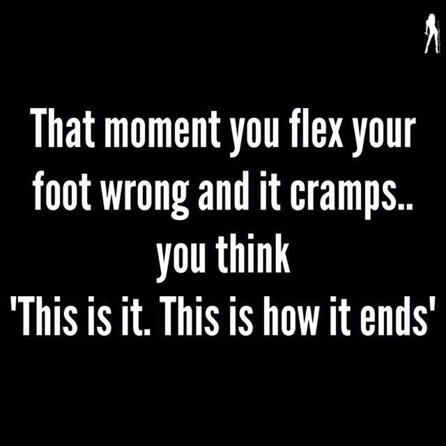 Littleladynerd's tweet photo. It starts to tingle in ur foot and you know instantly it's coming for u, Hard! #footcramp #omgithurts #thisistheend https://t.co/fPU9j2NdWh