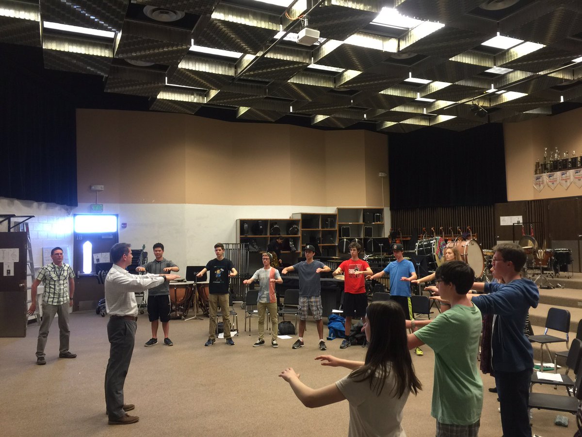 FHS #drummajor candidates and guest #conductor Zak Ruffert working on #conducting #colorado #boulder #band #Fairview