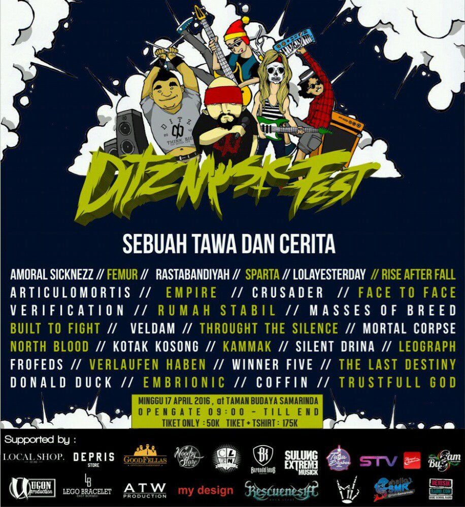 <a href="/ditzbrand/">DITZ</a> present DITZ MUSIC FEST 2016. 17/4/16 @ TBS Samarinda w/ @STDCofficial | <a href="/lolayesterday/">lolayesterday</a> | @AmoralSicknezz