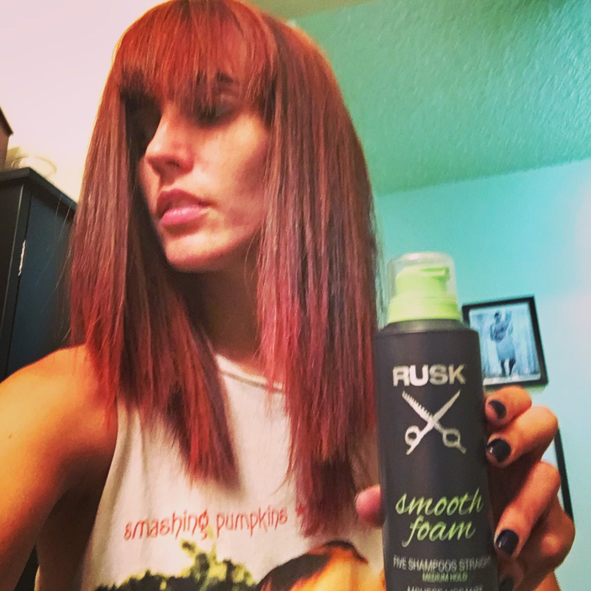 alexxcalise's tweet photo. Hair by @ruskhaircare! #smoothfoam #heatfreak #straighteningiron https://t.co/TgnEyictAR