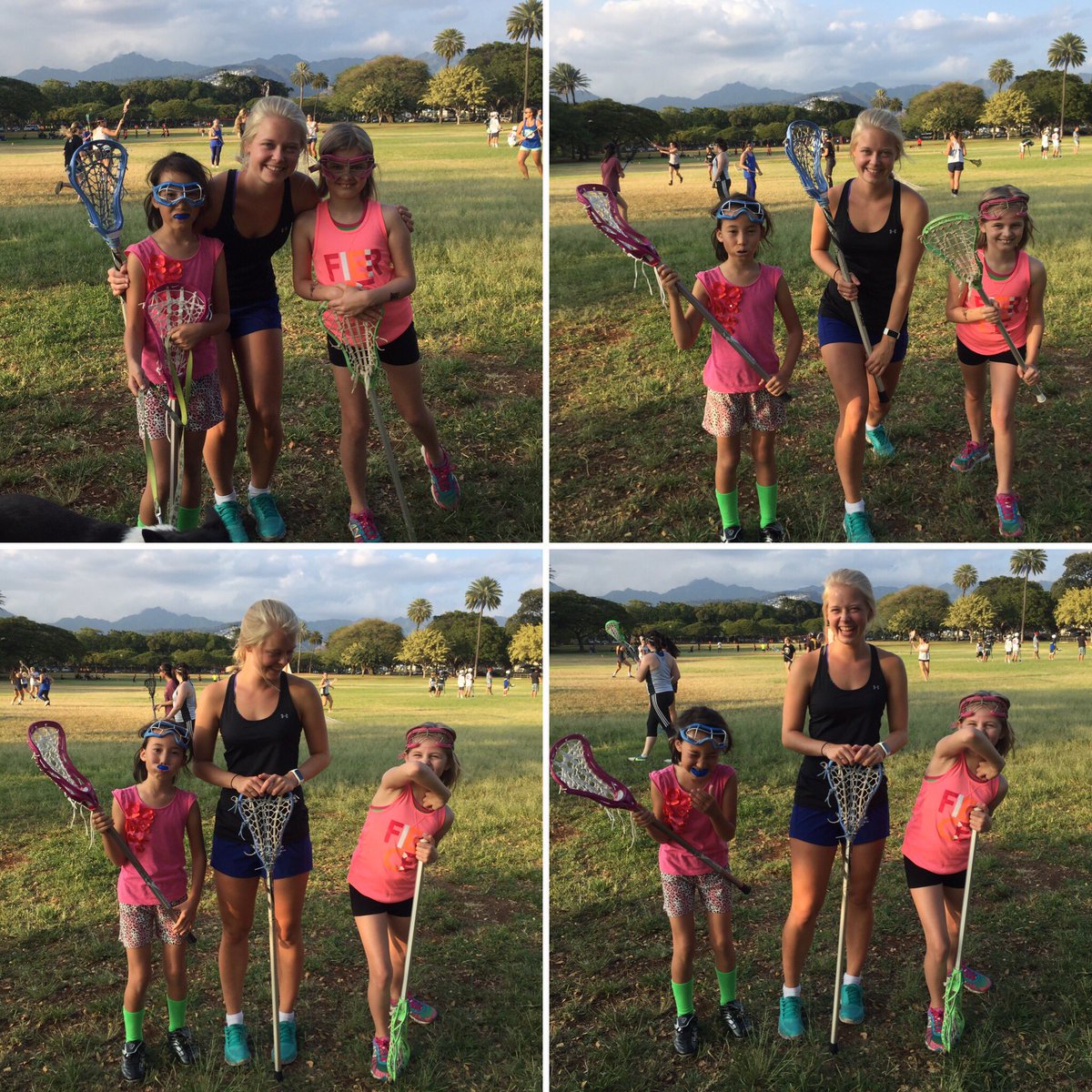 HawaiiLax's tweet photo. #game faces to silly faces to  #giggles. #Ayla practice fun #youth #sports #hilax #stringitforward #growtheganme https://t.co/PaQJpha74N