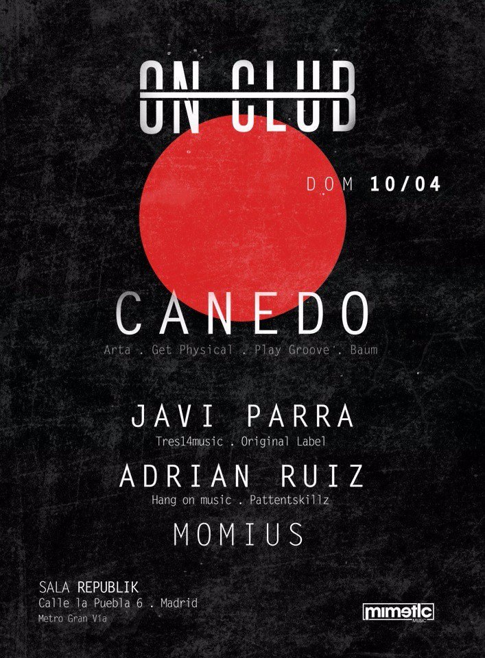 OnClub_Spain's tweet photo. #ONCLUBsundays #Chapter020 con @alejandrocaned1 como invitado junto a nuestros ya conocidos residentes. https://t.co/3eLh4uTfQj