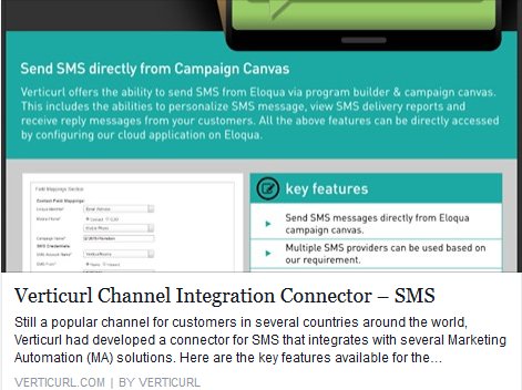Verticurl's tweet image. Extend the reach of your #marketing campaigns via #SMS - Channel Integration #SMSConnector goo.gl/oRCWXU
