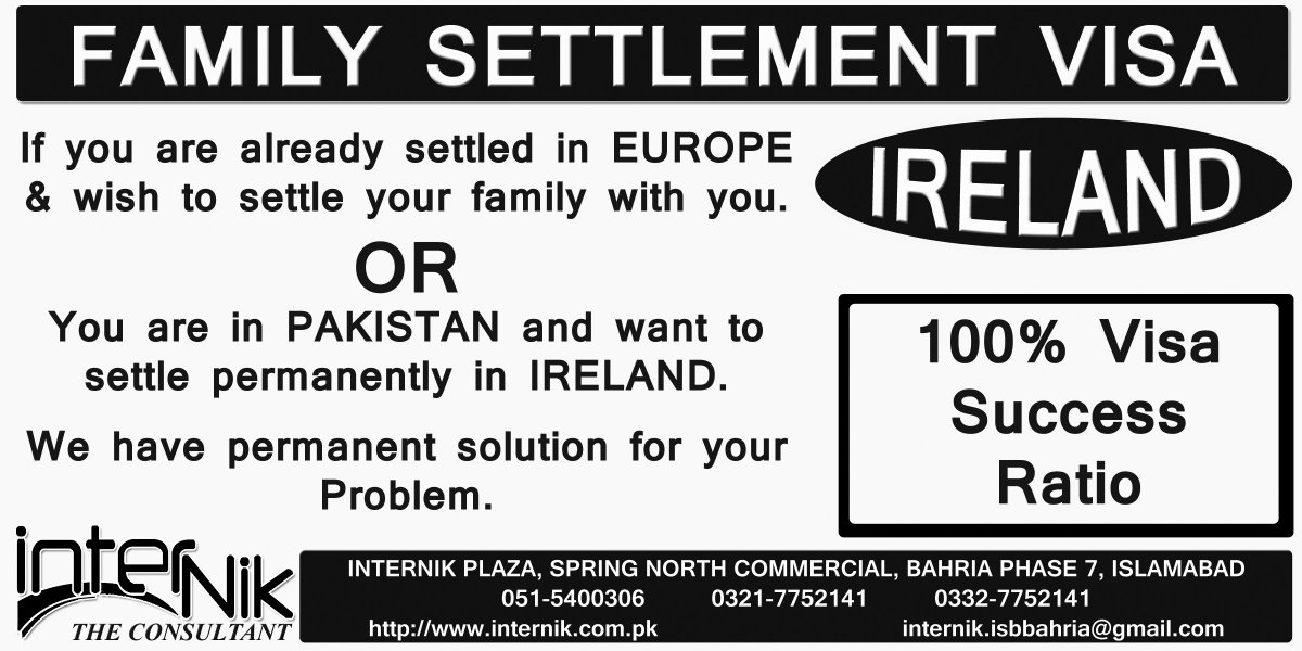 InternikBahria's tweet photo. #VISA @VISA #SettlementVisa #Ireland #NationalChampions #internik #VisaForIreland #immigrationVisa
051-5400306 https://t.co/UhNSjvLnyu