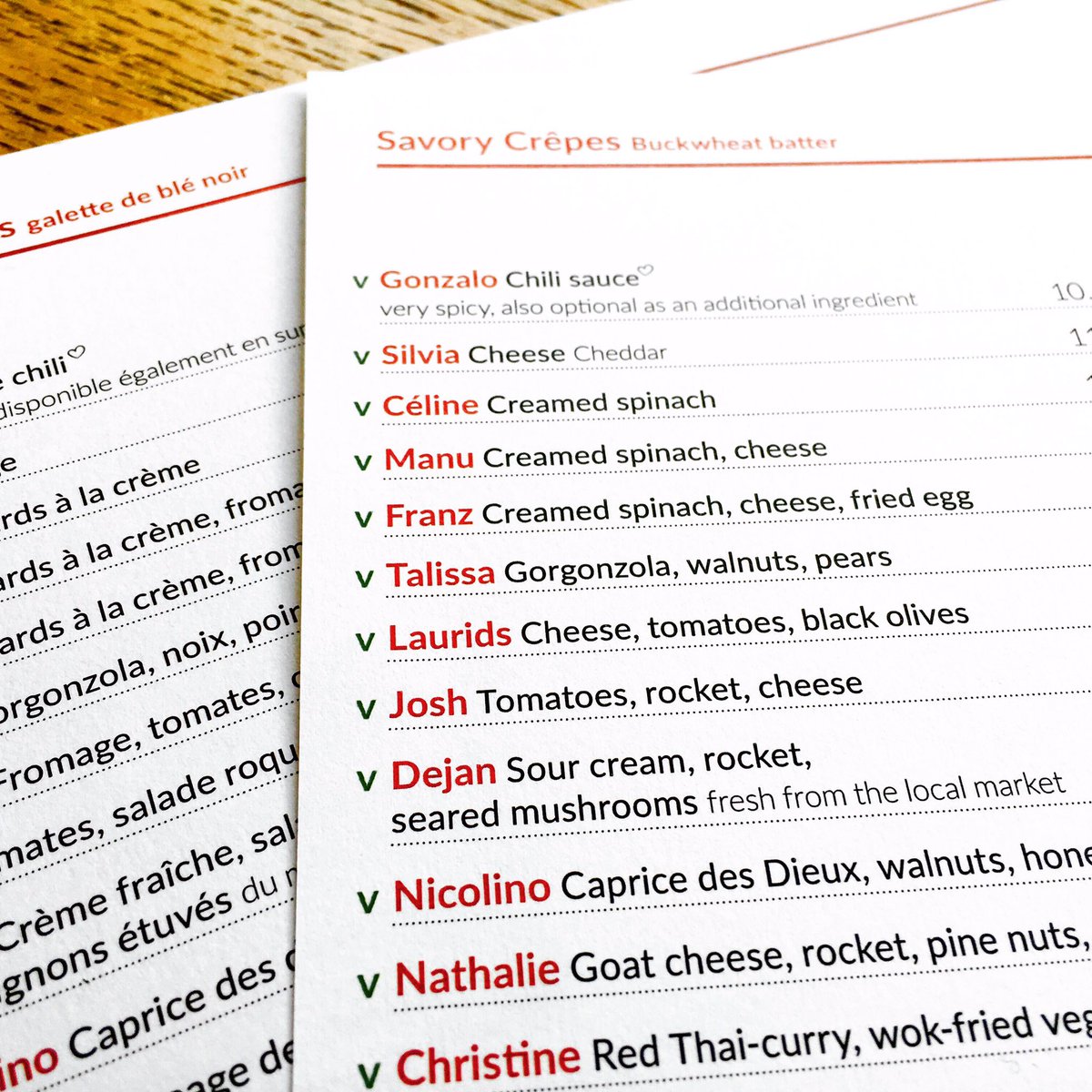 Neu ist unsere Menukarte auch in englisch und französisch erhältlich! #grepery