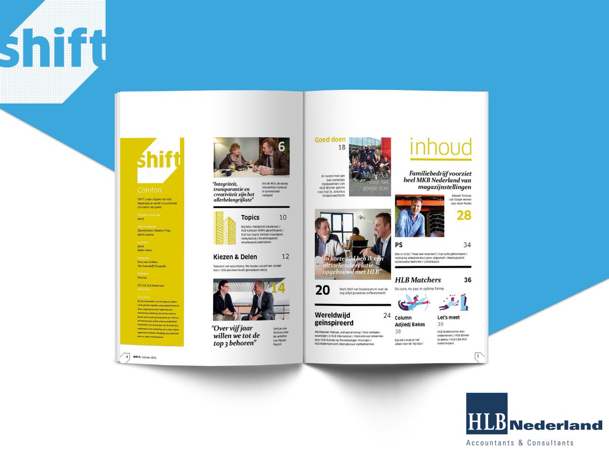 HLB_int's tweet photo. Vol trots presenteren wij de 4e editie van het HLB Nederland magazine: SHIFT. Lees hem hier: https://t.co/oESAYXmzV1 https://t.co/MQu8obOgc5