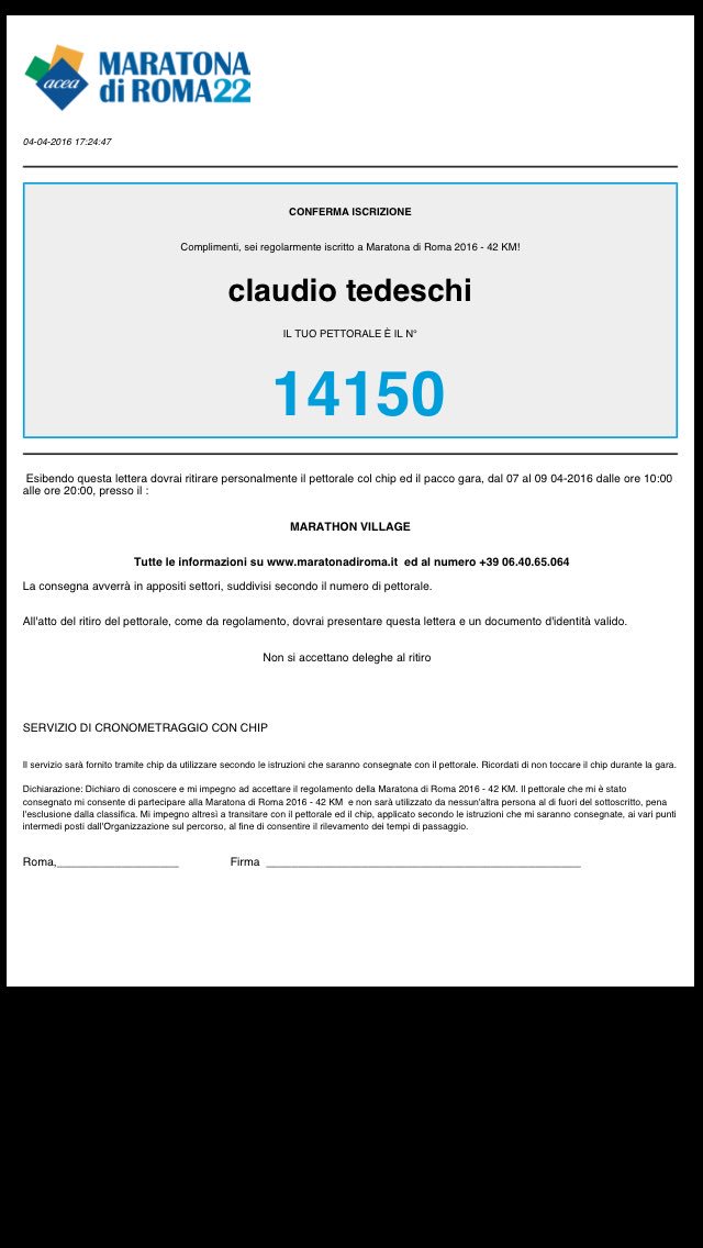 tedeschivola's tweet photo. Quanto Γ¨ bello quando le cose si risolvono facile facile! Grazie #Antonino! #LBMSport @MaratonadiRoma Dajeeeee! https://t.co/zfquEqV9im