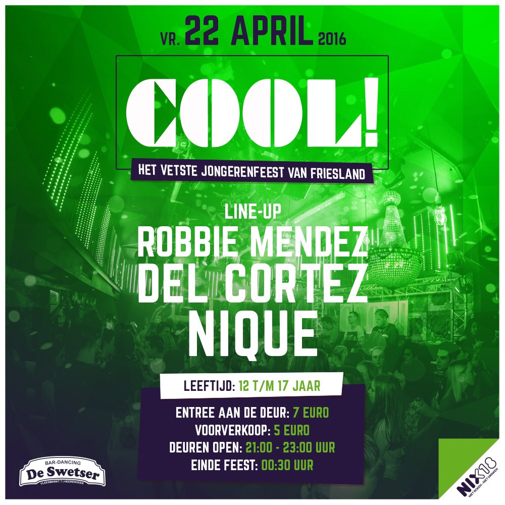 Vrijdag 22 april in De Swetser, Heerenveen met all star line-up: