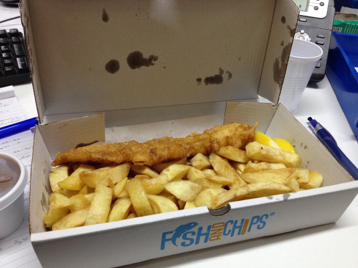 BBCDigitalTomM's tweet image. Fish an chips for lunch courtesy of #BriTekTechnologies