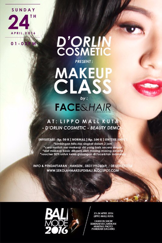Pengen belajar Makeup?
Yuk datang ke Bali Mode 2016
#balimode2016