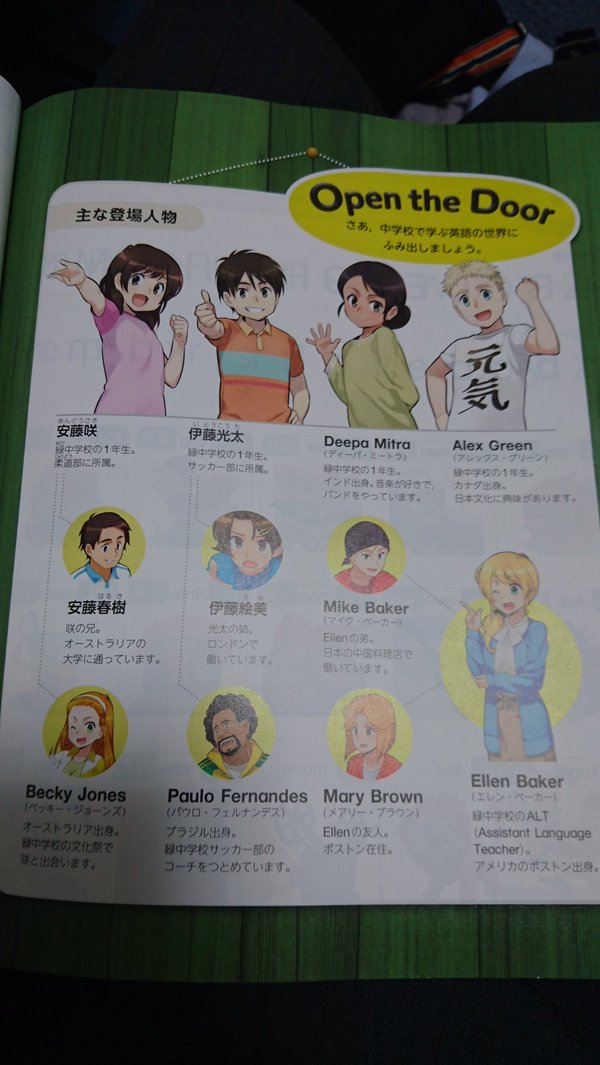 シミコン 最近の中学英語の教科書に出てくるキャラ可愛すぎでしょ 特にエレン先生 おれもこれなら勉強してたのに W T Co Nfgfz1gxud Twitter