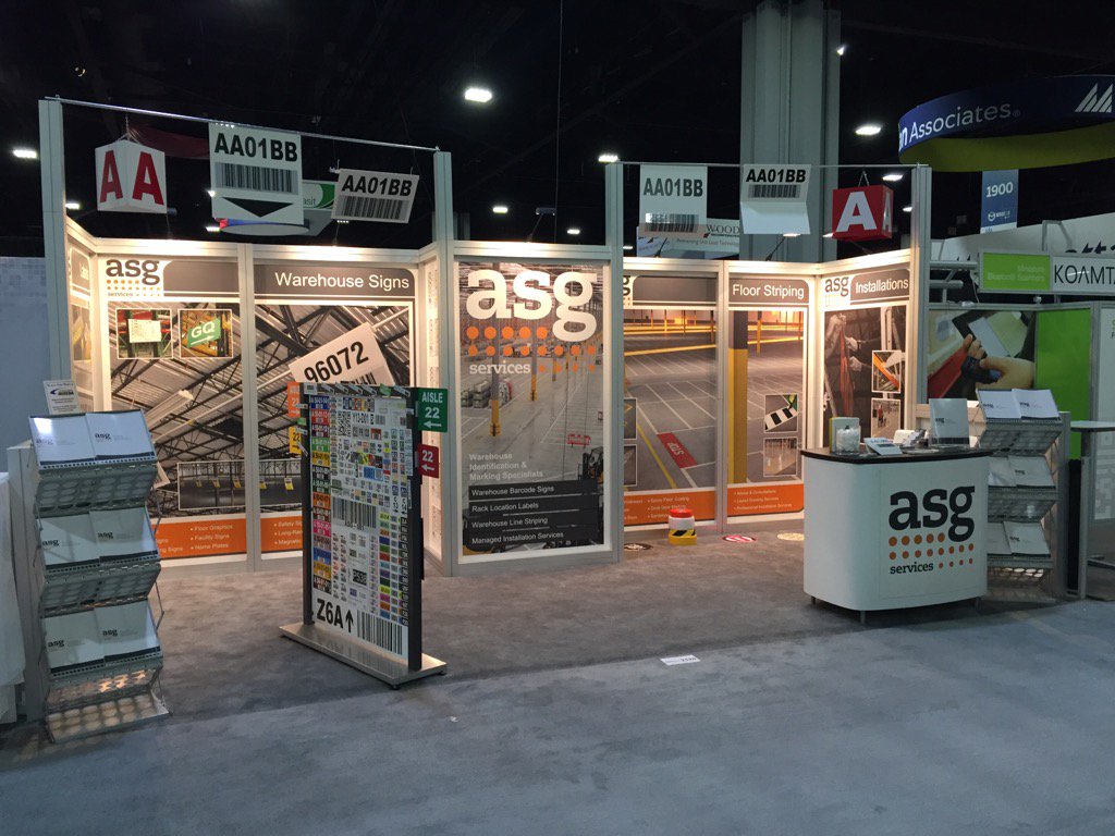 ASGServices's tweet photo. Ready for day 2 of #MODEXShow, ask @ASGServices about #racklabels #warehousesigns and #linestriping at booth #2126 https://t.co/CVywbPPeDw