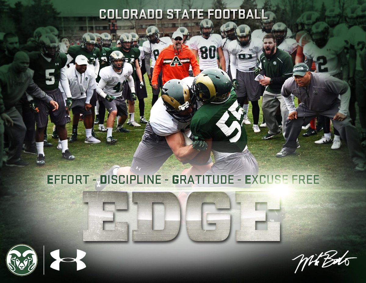 Set high standards and few limitations for yourself. #SetTheEdge #CSURams