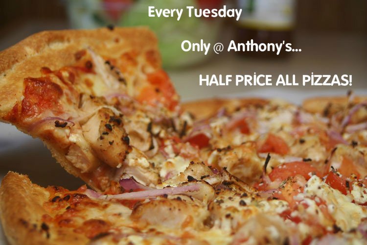 AnthonysRstBeef's tweet photo. All day Tuesday...HALF-PRICE ANY PIZZA!
Small or Large...Sweet and specialty pizzas included! https://t.co/yyohAspnVE