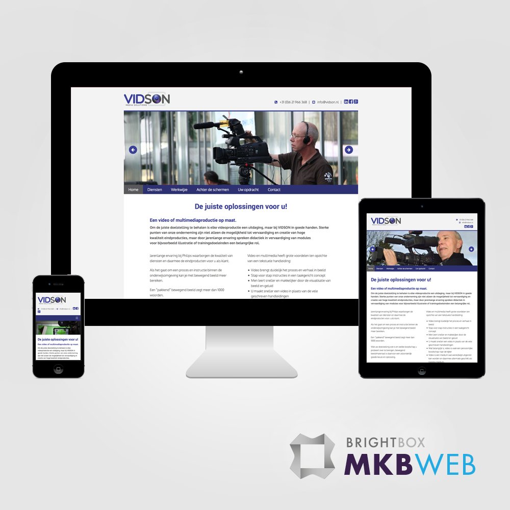MKBwebEU's tweet photo. Voor VidSon Videoproducties realiseerden wij een responsive website. Bekijk de website https://t.co/ueNUyoO1pV https://t.co/sOr4uwhvvo